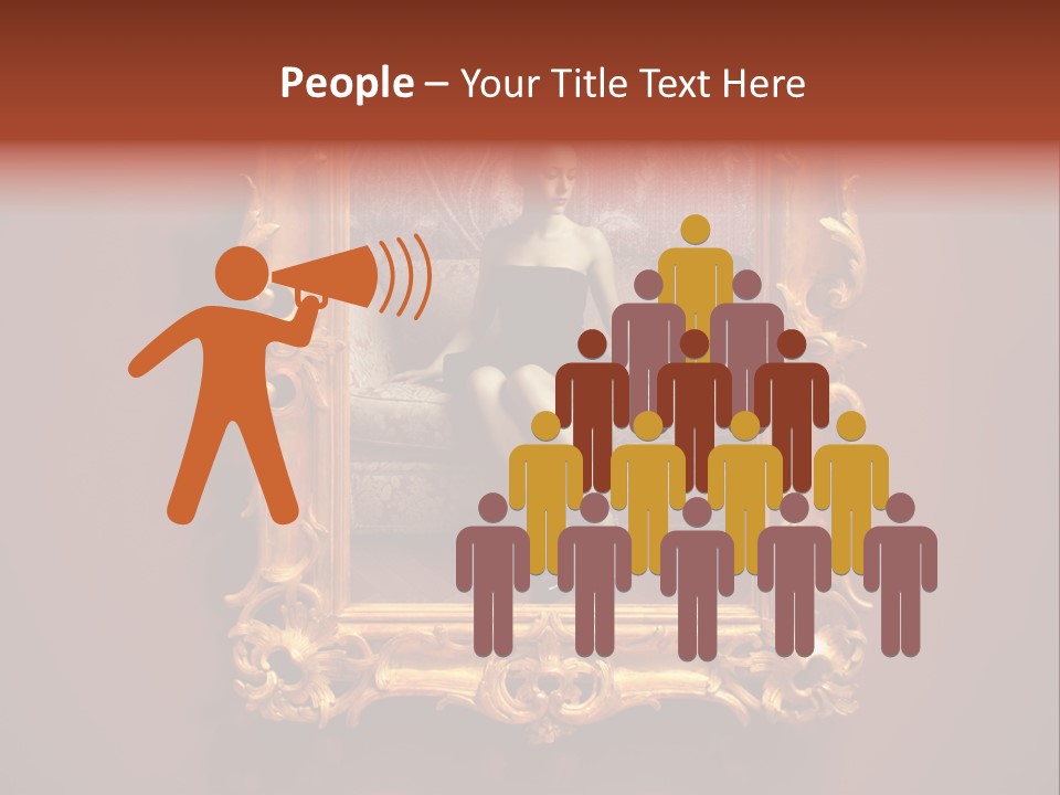 A Woman Sitting On A Couch In Front Of A Mirror PowerPoint Template