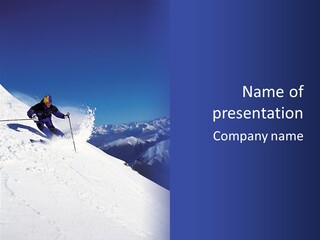 Blue Snowboard Sport PowerPoint Template