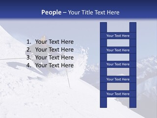 Blue Snowboard Sport PowerPoint Template
