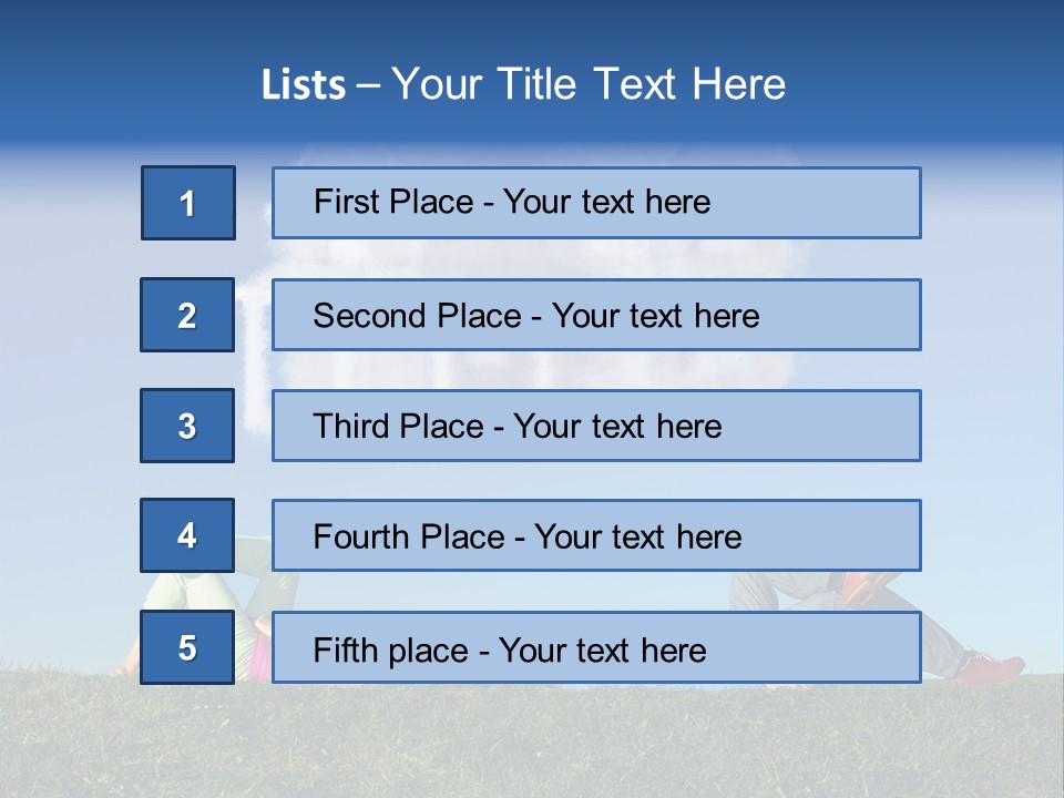 A Man And A Woman Laying On The Grass In Front Of A House PowerPoint Template