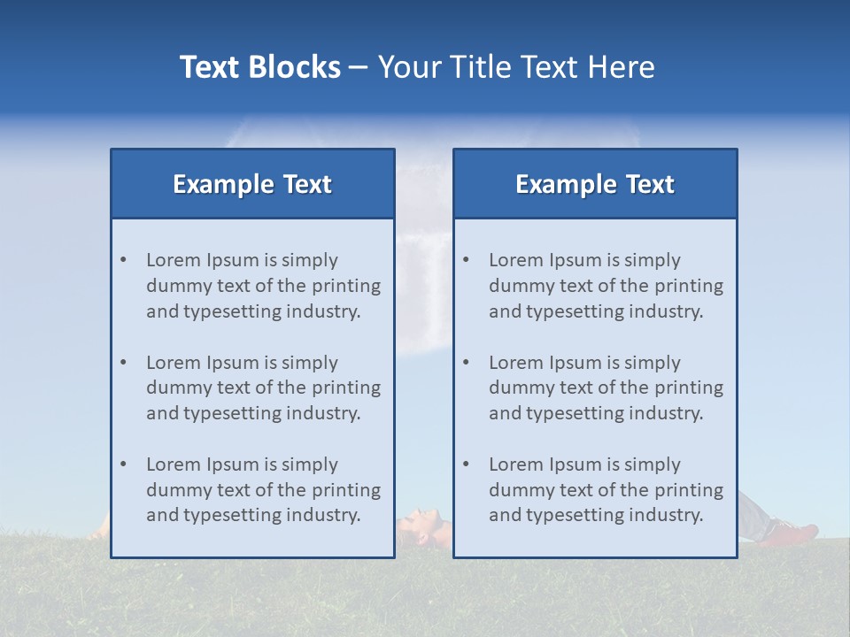 A Man And A Woman Laying On The Grass In Front Of A House PowerPoint Template