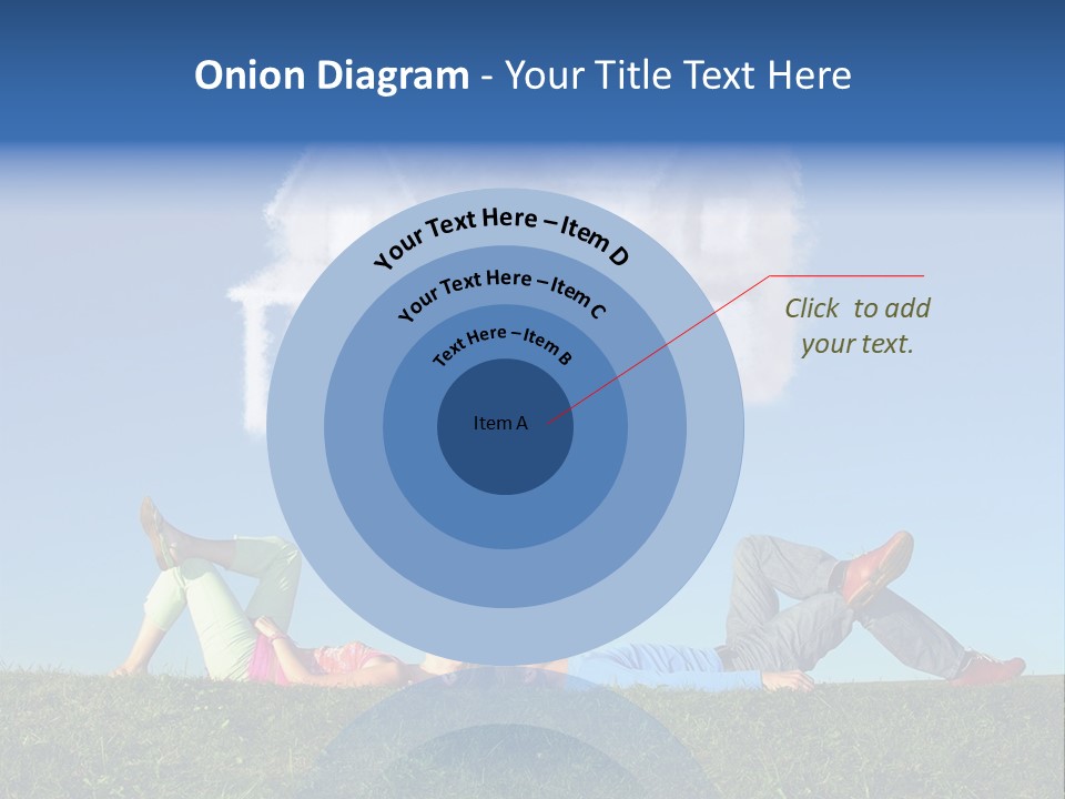 A Man And A Woman Laying On The Grass In Front Of A House PowerPoint Template