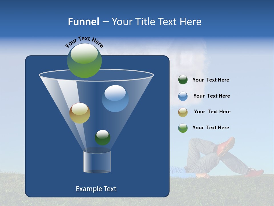 A Man And A Woman Laying On The Grass In Front Of A House PowerPoint Template