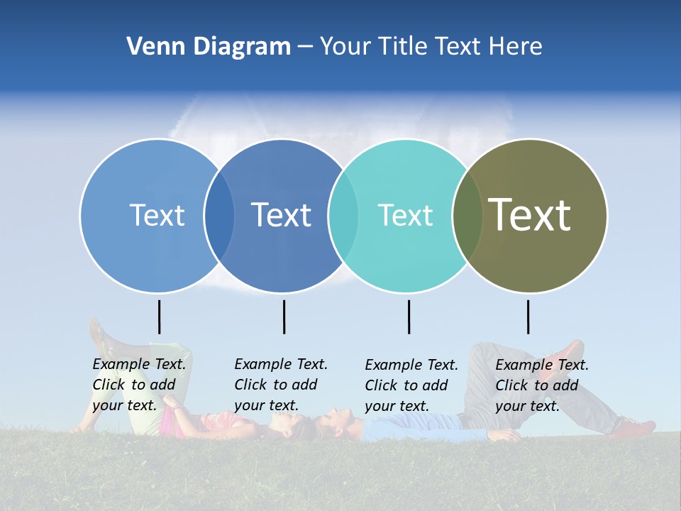 A Man And A Woman Laying On The Grass In Front Of A House PowerPoint Template