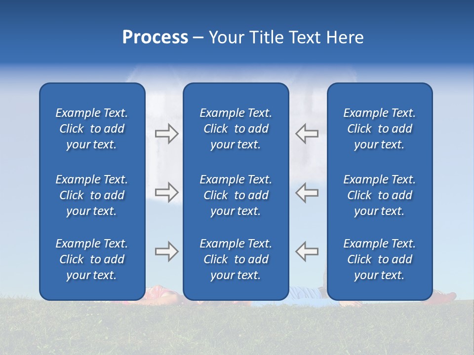 A Man And A Woman Laying On The Grass In Front Of A House PowerPoint Template