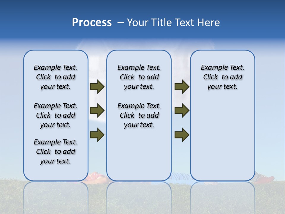 A Man And A Woman Laying On The Grass In Front Of A House PowerPoint Template