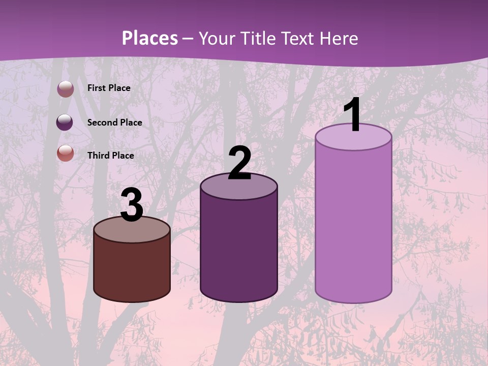 A Tree In The Sunset With A Purple Background PowerPoint Template