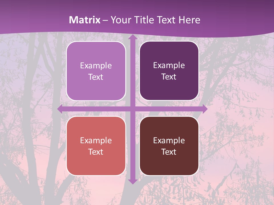 A Tree In The Sunset With A Purple Background PowerPoint Template