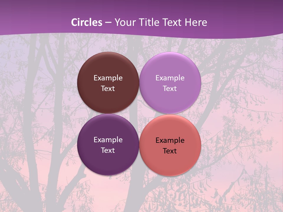 A Tree In The Sunset With A Purple Background PowerPoint Template
