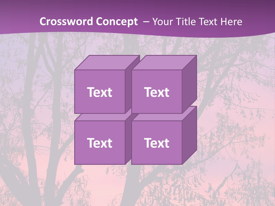 A Tree In The Sunset With A Purple Background PowerPoint Template