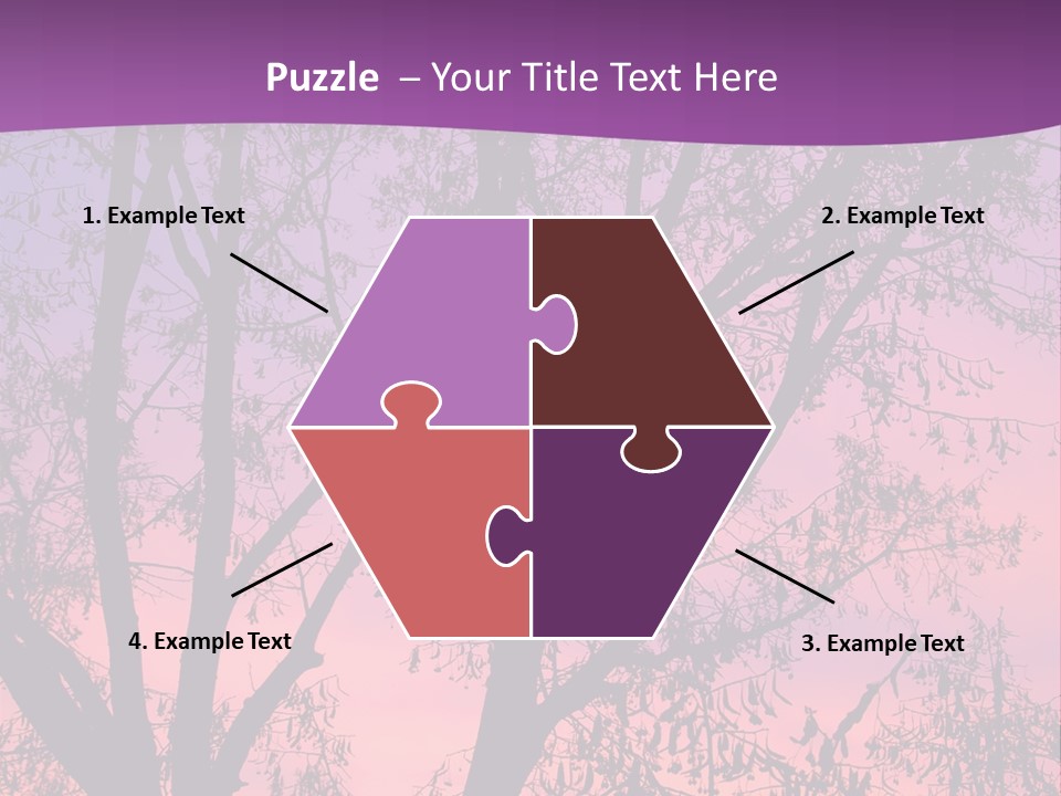A Tree In The Sunset With A Purple Background PowerPoint Template