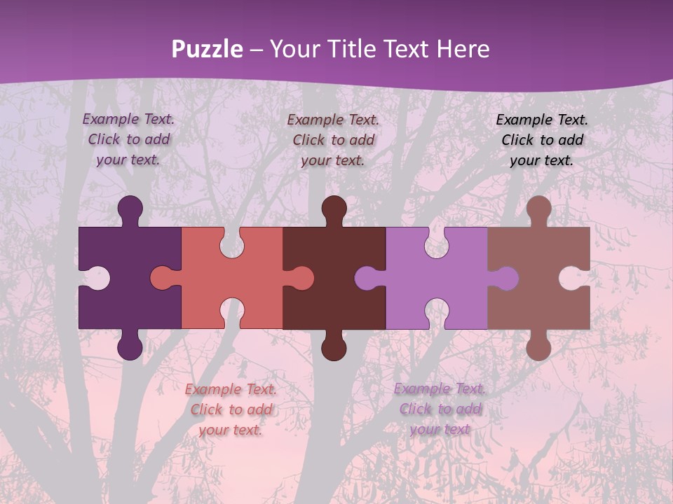 A Tree In The Sunset With A Purple Background PowerPoint Template
