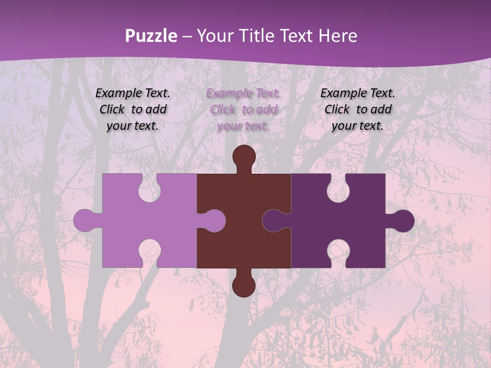 A Tree In The Sunset With A Purple Background PowerPoint Template