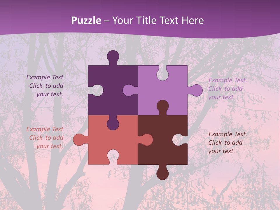 A Tree In The Sunset With A Purple Background PowerPoint Template