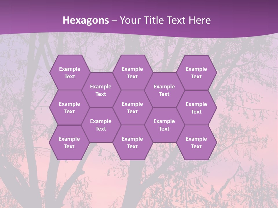 A Tree In The Sunset With A Purple Background PowerPoint Template