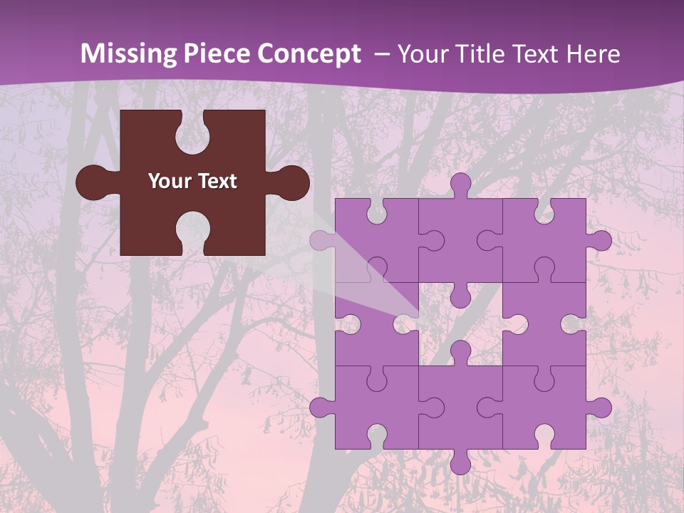 A Tree In The Sunset With A Purple Background PowerPoint Template