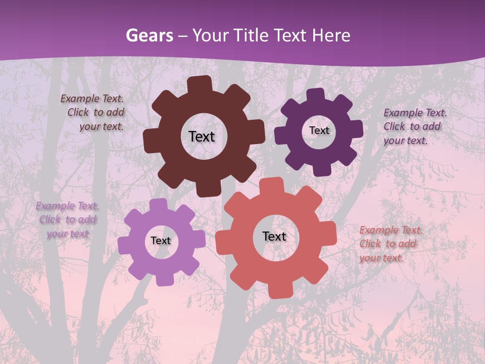 A Tree In The Sunset With A Purple Background PowerPoint Template
