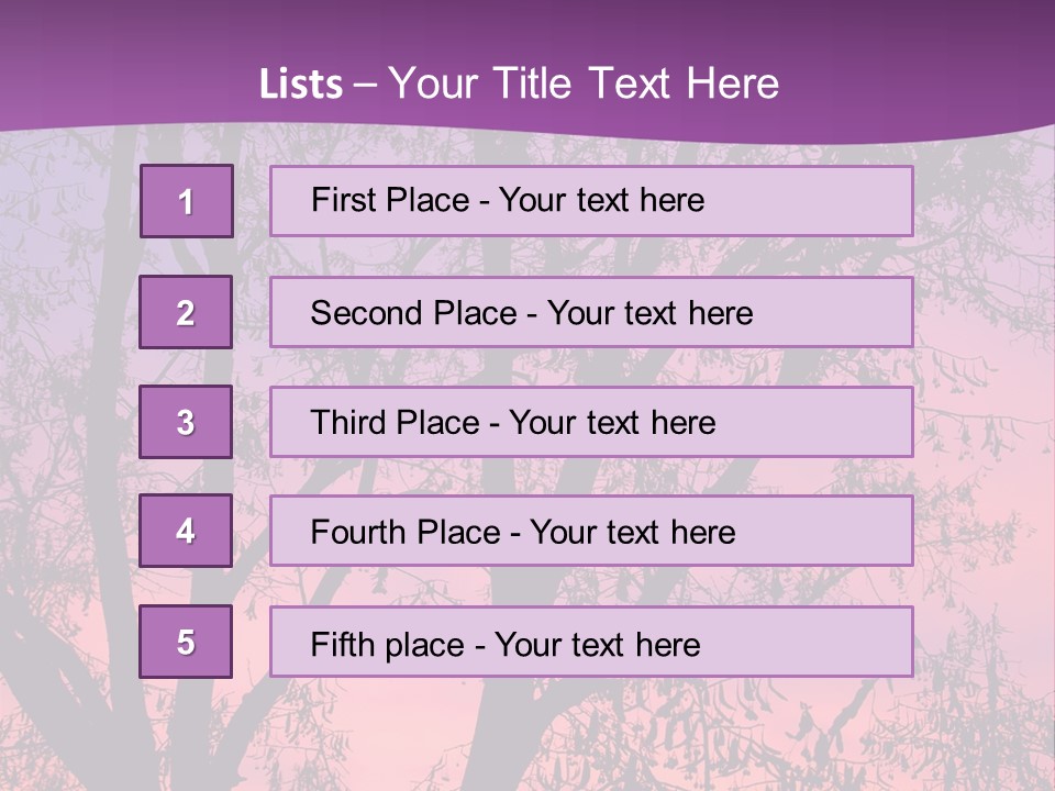A Tree In The Sunset With A Purple Background PowerPoint Template