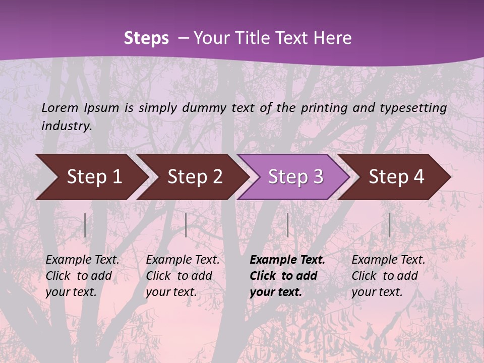 A Tree In The Sunset With A Purple Background PowerPoint Template