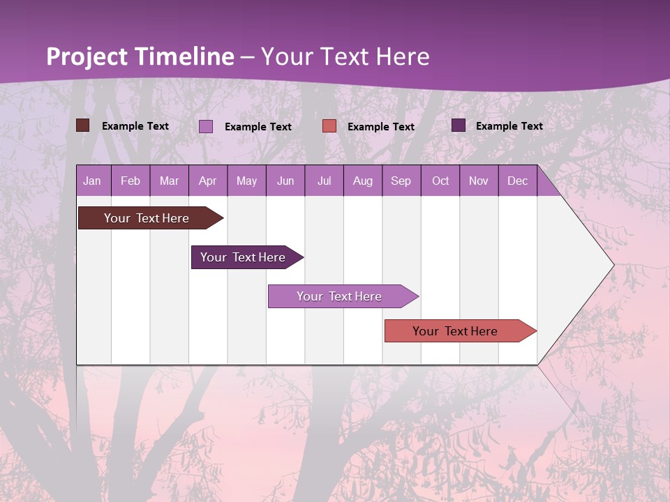 A Tree In The Sunset With A Purple Background PowerPoint Template