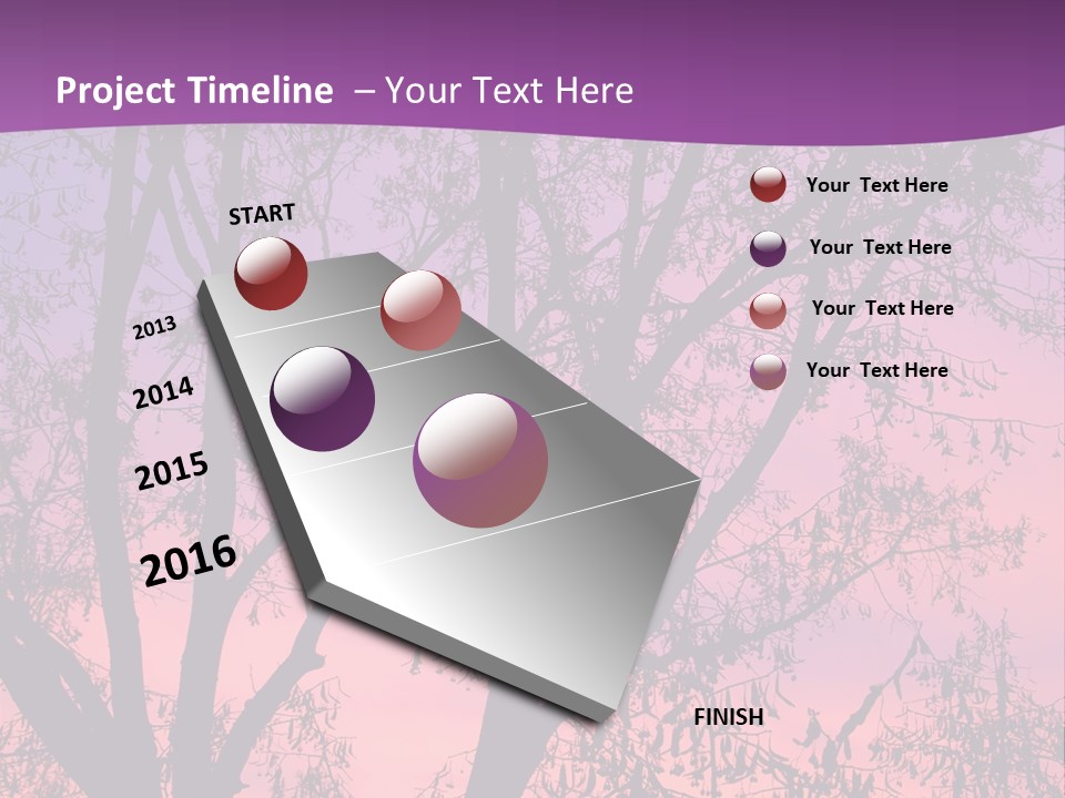 A Tree In The Sunset With A Purple Background PowerPoint Template