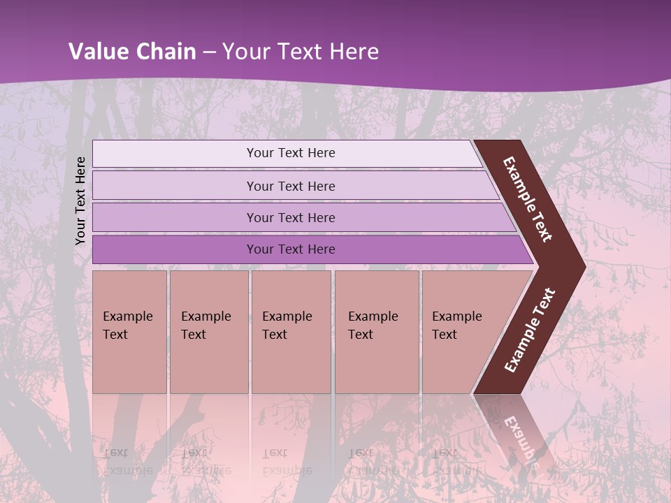 A Tree In The Sunset With A Purple Background PowerPoint Template