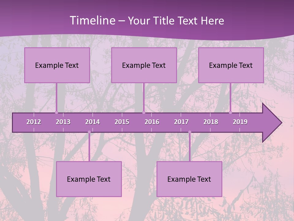 A Tree In The Sunset With A Purple Background PowerPoint Template