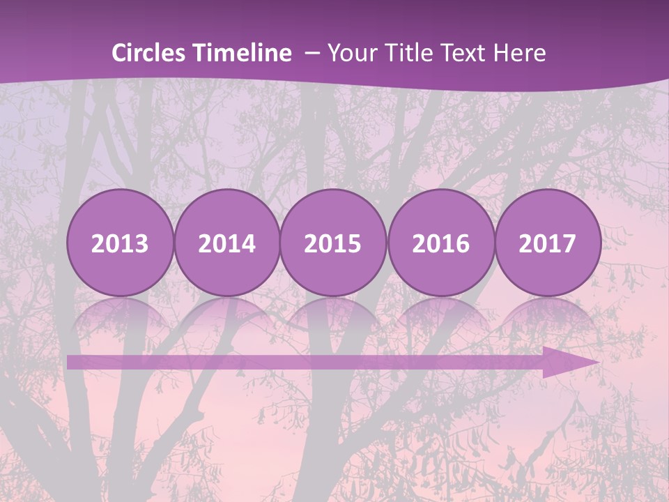 A Tree In The Sunset With A Purple Background PowerPoint Template