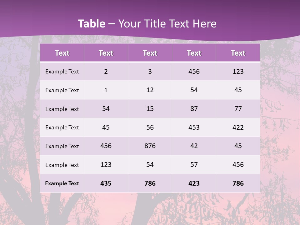 A Tree In The Sunset With A Purple Background PowerPoint Template