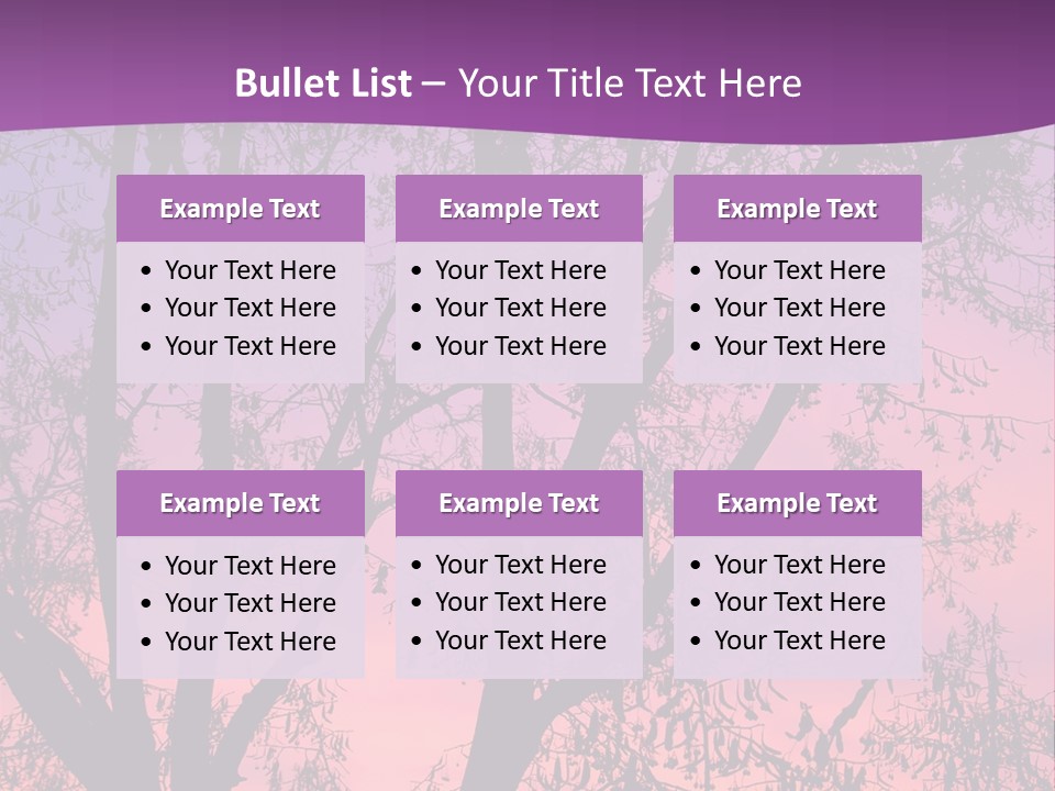 A Tree In The Sunset With A Purple Background PowerPoint Template