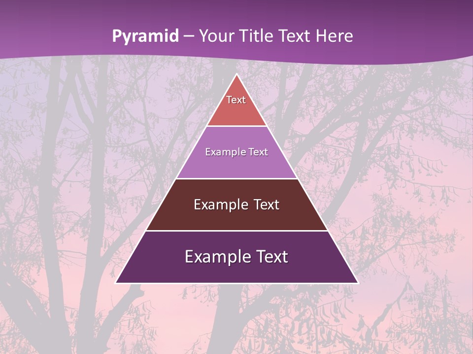 A Tree In The Sunset With A Purple Background PowerPoint Template