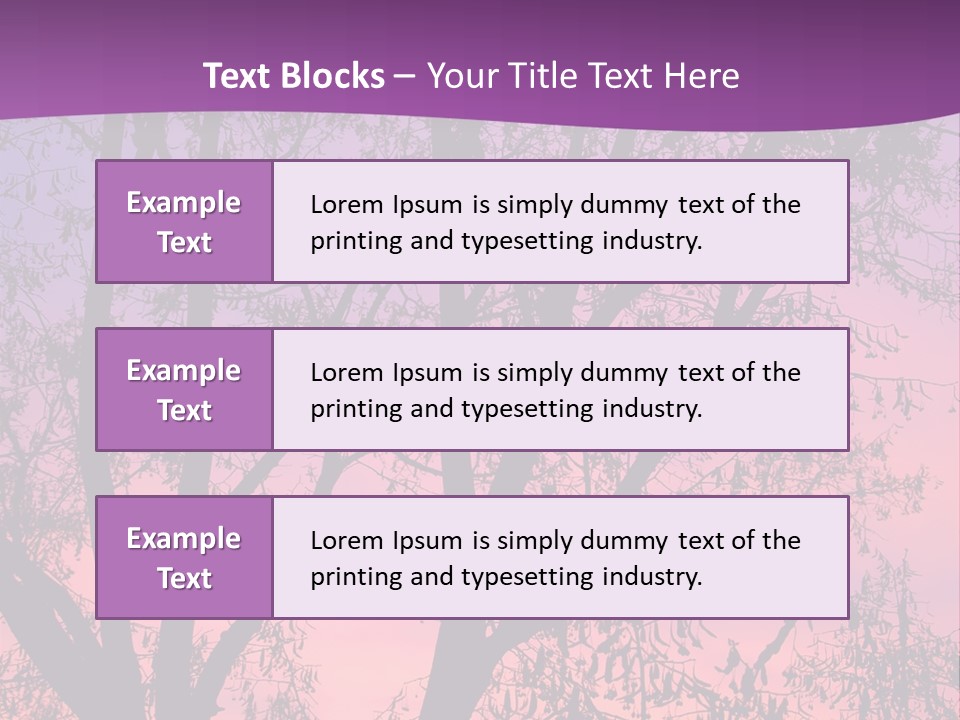 A Tree In The Sunset With A Purple Background PowerPoint Template