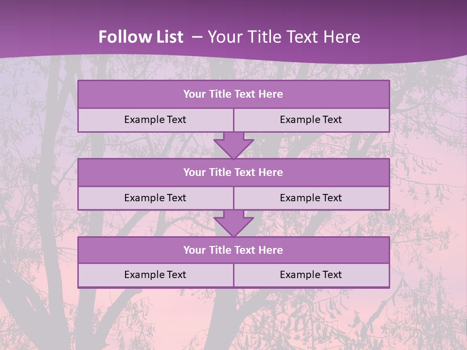 A Tree In The Sunset With A Purple Background PowerPoint Template