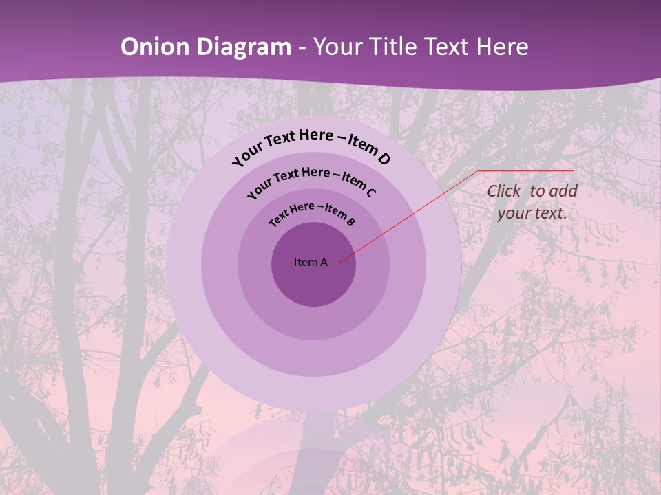A Tree In The Sunset With A Purple Background PowerPoint Template