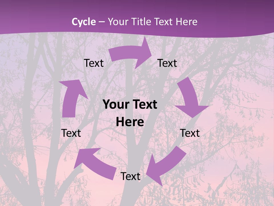 A Tree In The Sunset With A Purple Background PowerPoint Template