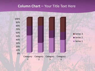 A Tree In The Sunset With A Purple Background PowerPoint Template