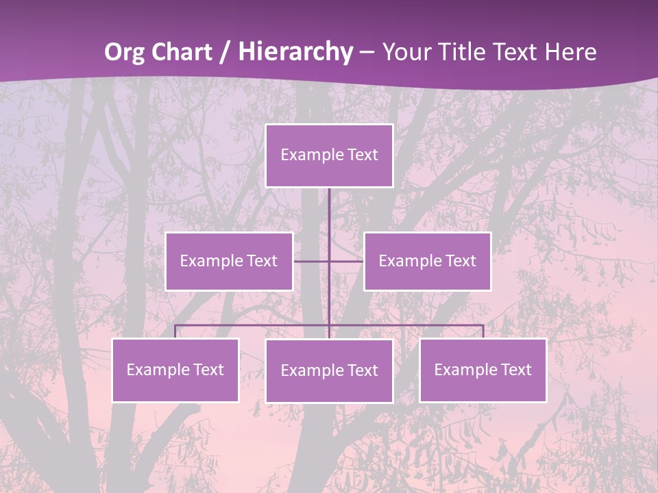 A Tree In The Sunset With A Purple Background PowerPoint Template