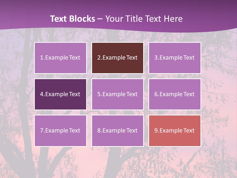 A Tree In The Sunset With A Purple Background PowerPoint Template