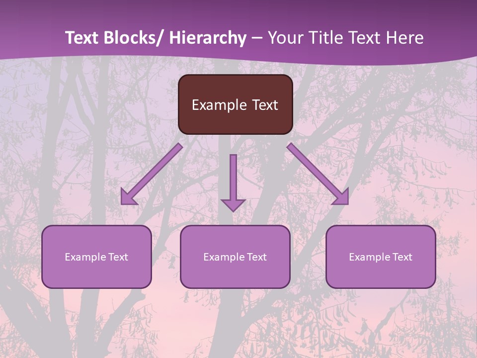 A Tree In The Sunset With A Purple Background PowerPoint Template