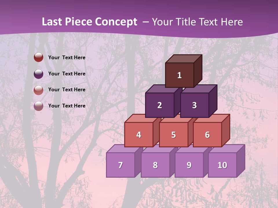 A Tree In The Sunset With A Purple Background PowerPoint Template