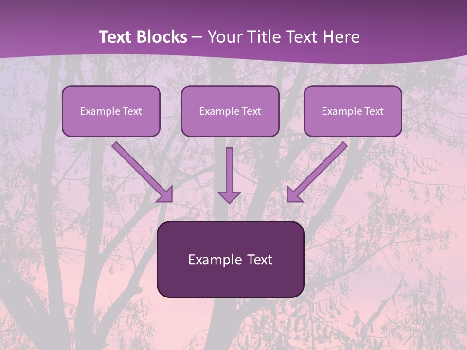 A Tree In The Sunset With A Purple Background PowerPoint Template
