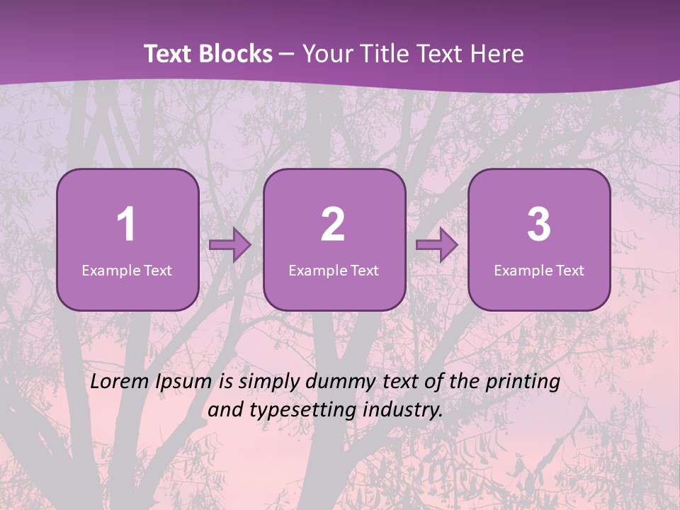A Tree In The Sunset With A Purple Background PowerPoint Template