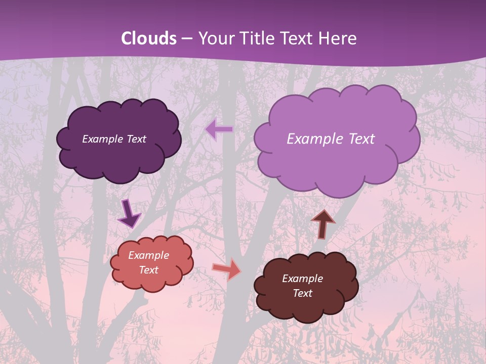 A Tree In The Sunset With A Purple Background PowerPoint Template