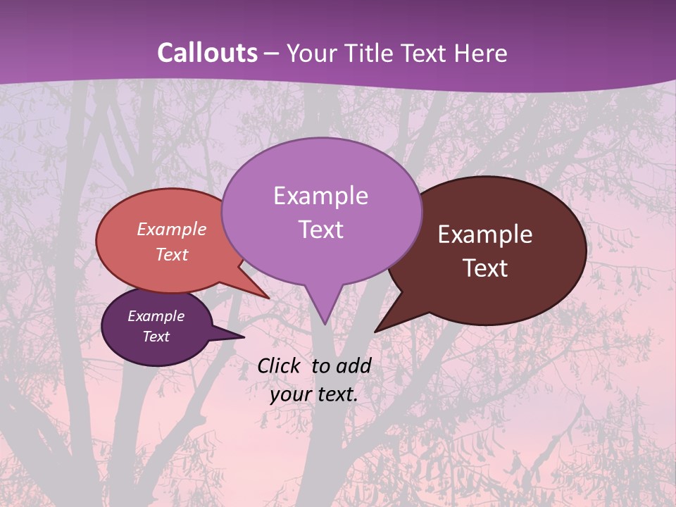 A Tree In The Sunset With A Purple Background PowerPoint Template
