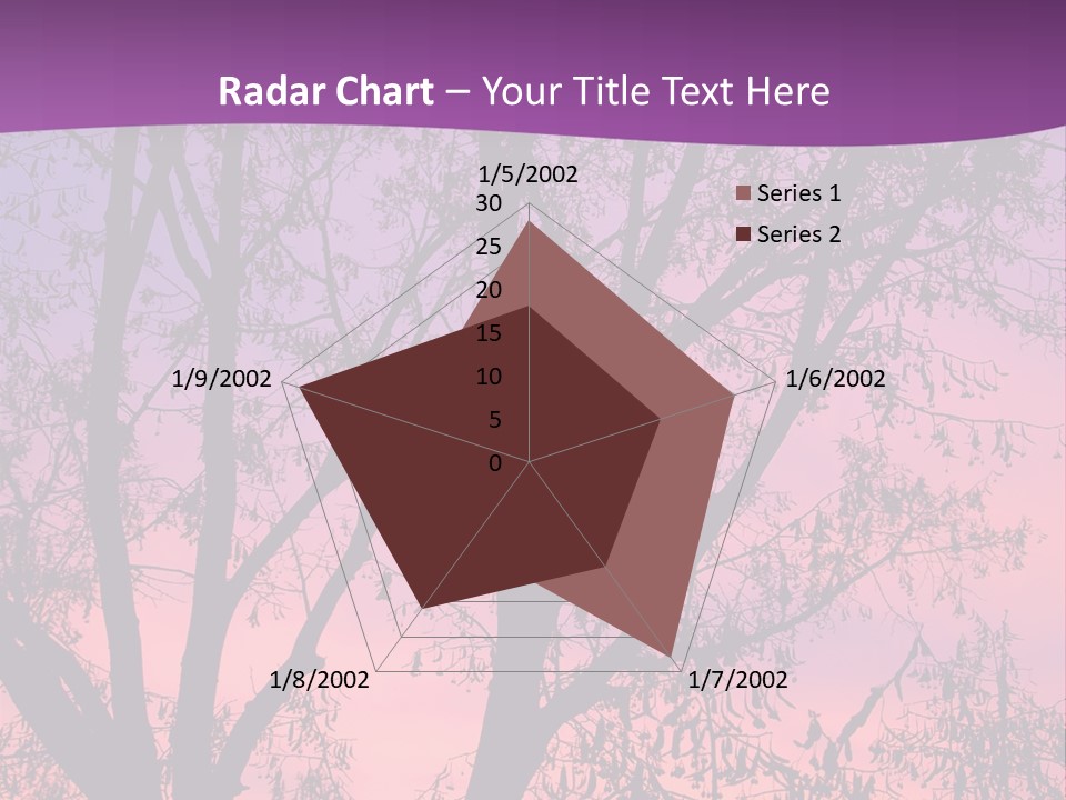 A Tree In The Sunset With A Purple Background PowerPoint Template