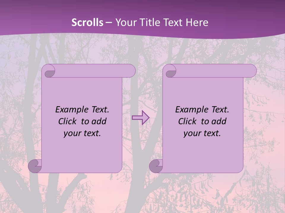 A Tree In The Sunset With A Purple Background PowerPoint Template