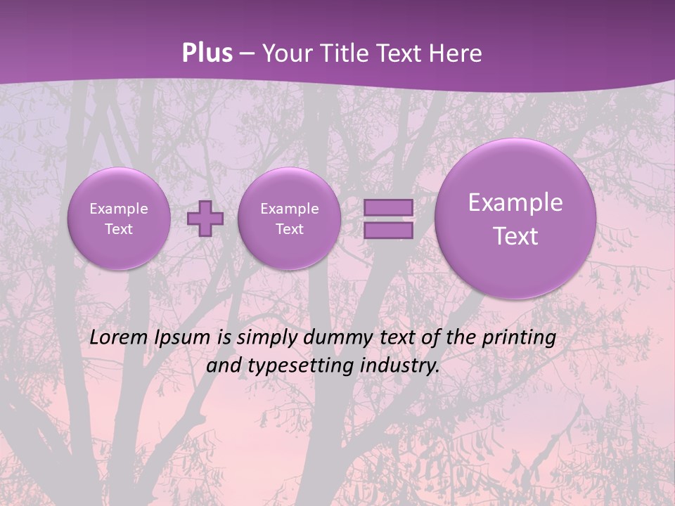 A Tree In The Sunset With A Purple Background PowerPoint Template