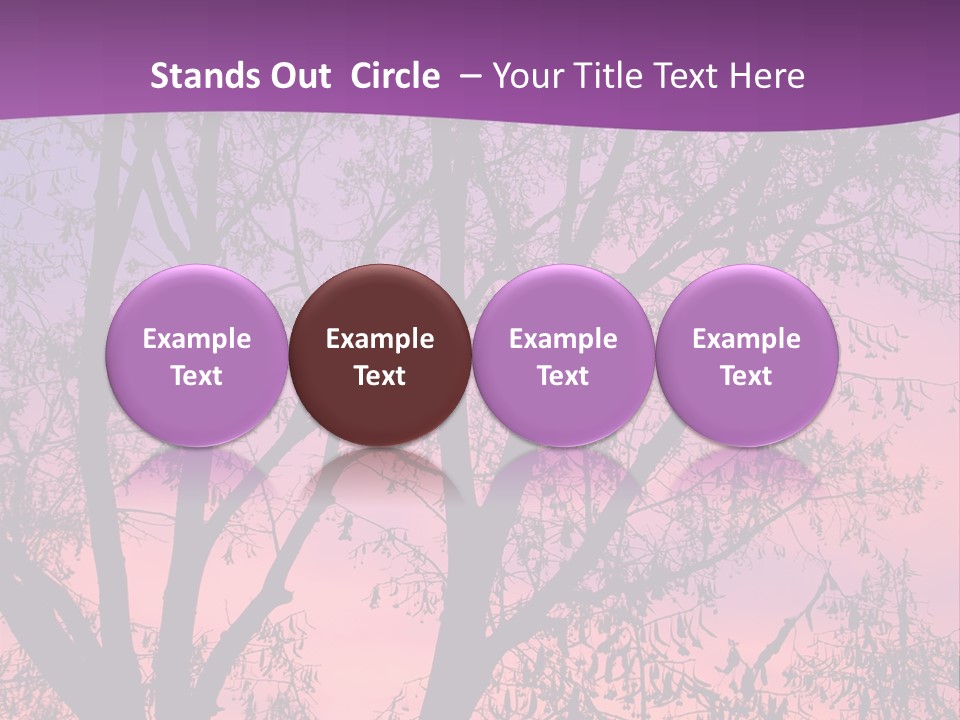 A Tree In The Sunset With A Purple Background PowerPoint Template