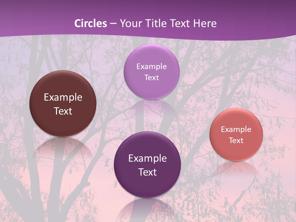 A Tree In The Sunset With A Purple Background PowerPoint Template