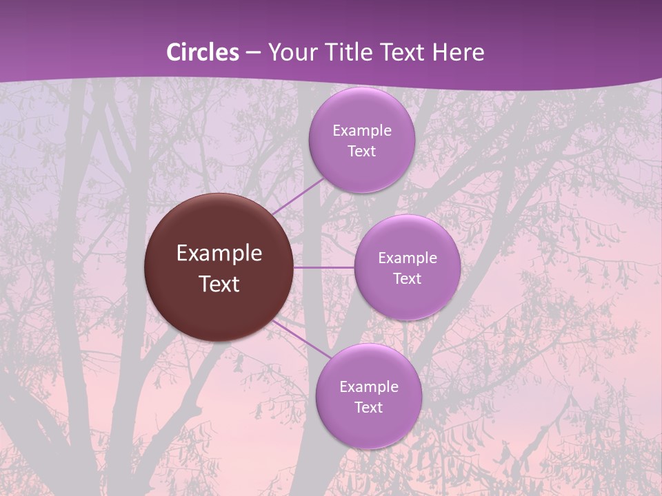 A Tree In The Sunset With A Purple Background PowerPoint Template
